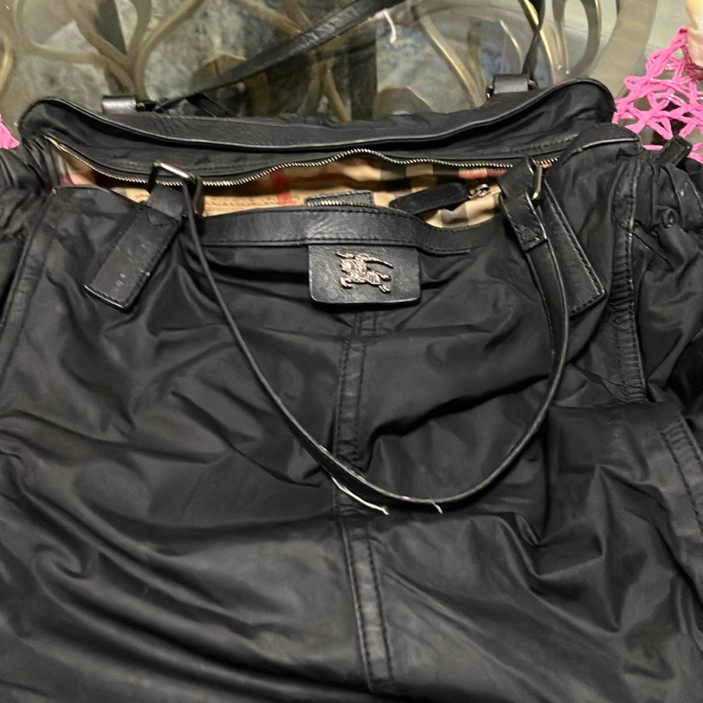 Burberry Black Nylon Tote Bag